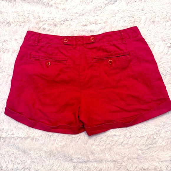 GAP khaki Coral pink  Linen-Cotton Shorts | Cuffed Hem | 3” Inseam - Picture 2 of 7
